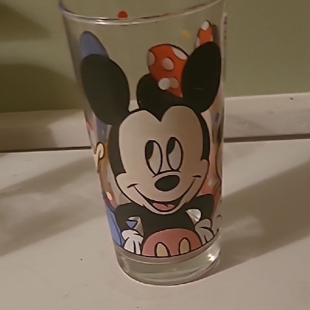 Disney Mickey Mouse Glass Tumbler - Black and Red